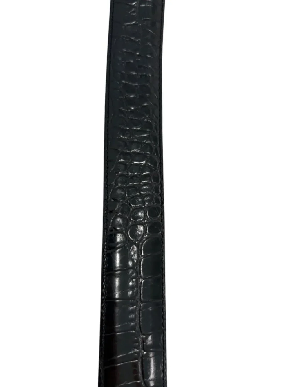 Polo Ralph Lauren Leather Belt Mens 38 Black Embossed Alligator Print
